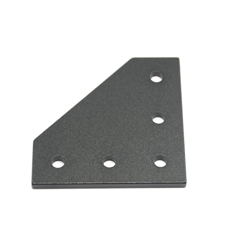 Befenybay 4PCS/Set Corner Bracket Plate with 20PCS M5x8mm Screws and 20PCS M5 T Nuts, 5-Hole Tee Outside Joining Plate for 2020 Series Aluminum Profile 3D Printer Frame (Black L-4 with Screw) - Image 5